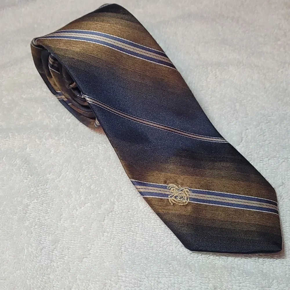 Via Re men's black and brown‎ striped neck tie